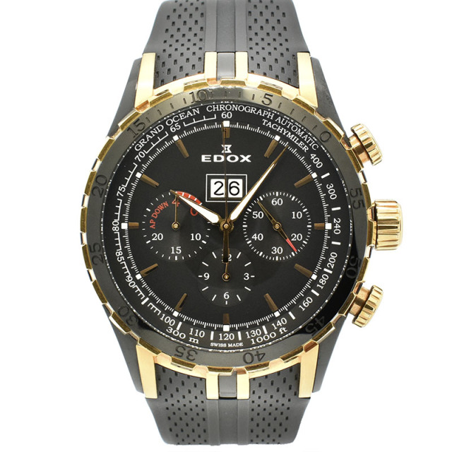 エドックス　EDOX　グランドオーシャン クロノグラフ　45004-357RN-NIR　48mm　PVD　USED　中古
