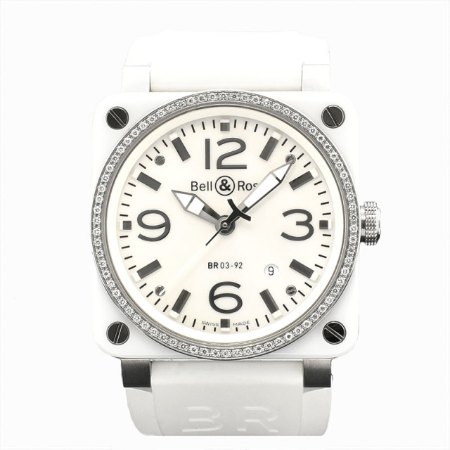 ベル＆ロス　BELL＆ROSS　BR03-92 ホワイトセラミック ダイヤベゼル　42mm　USED　中古