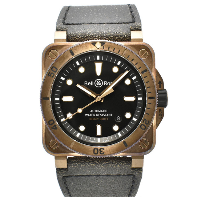 ベル＆ロス　BELL＆ROSS　BR0392-D-BL-BR/SCA　BR03-92 ダイバー ブロンズ　42mm　世界999本限定　USED　中古