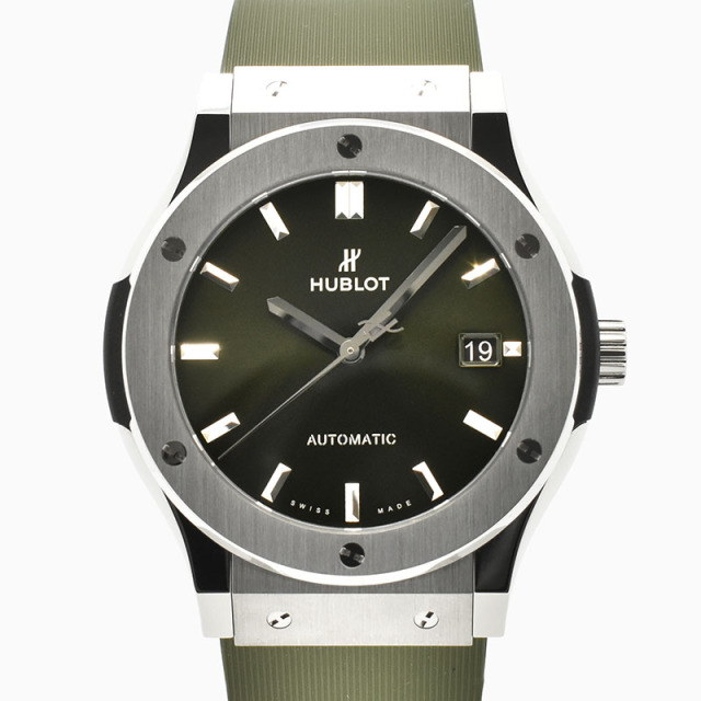 ウブロ　HUBLOT　クラシックフュージョン チタニウム　511.NX.8970.RX　グリーン　45mm　未使用品