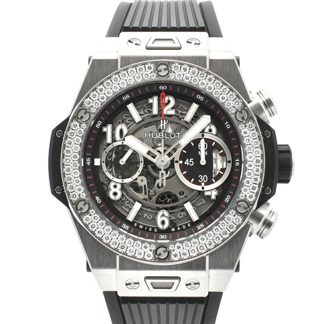 ウブロ　HUBLOT　ビッグバン ウニコ チタニウム ダイヤベゼル　411.NX.1170.RX.1104　45mm　チタン　USED　中古
