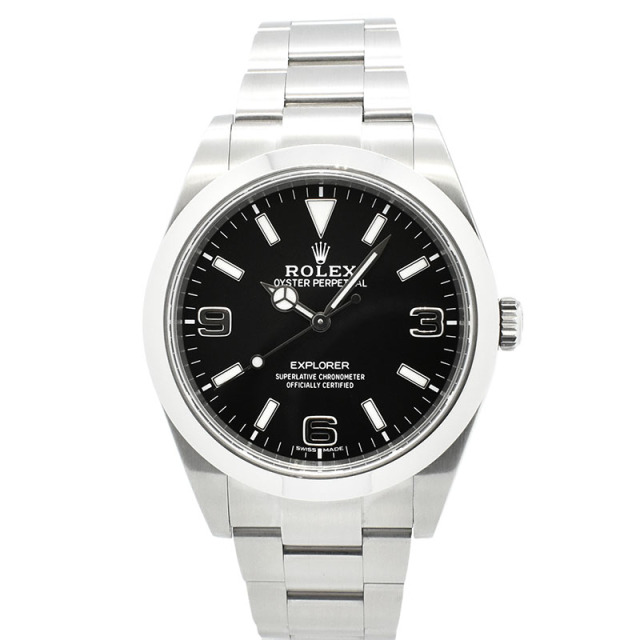 ロレックス　ROLEX　エクスプローラー1　Ref.214270　鏡面バックル　39mm　ブラックアウト　ランダム番　USED　中古