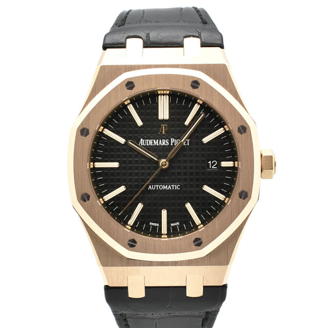オーデマ・ピゲ　AUDEMARS PIGUET　ロイヤルオーク　15400OR.OO.D002CR.01　ブラック　18KPG  革ベルト　41mm　USED　中古