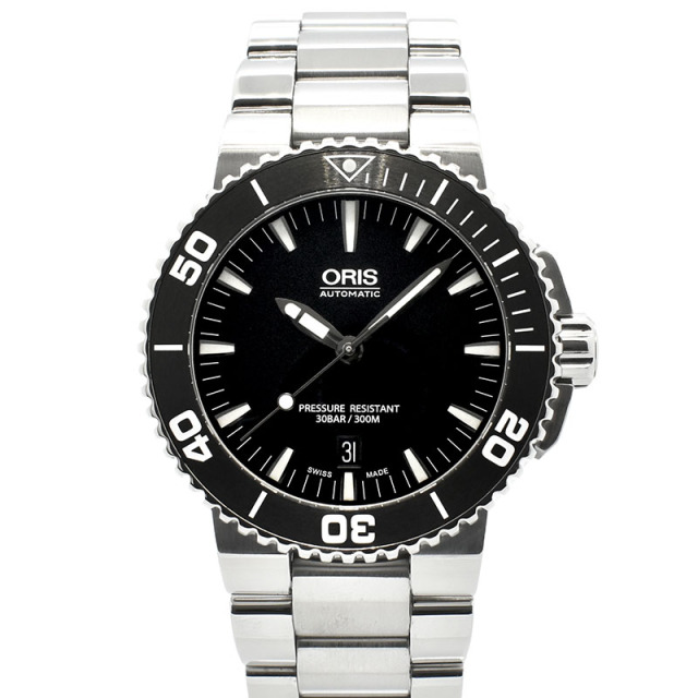 オリス　ORIS　アクイス デイト　733 7653 4154M　ブラック　43mm　USED　中古