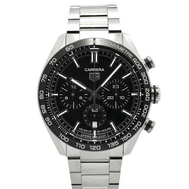 タグホイヤー　TAG HEUER　カレラ キャリバーホイヤー02 スポーツ クロノグラフ　CBN2A1B.BA0643　SS　44mm　USED　中古