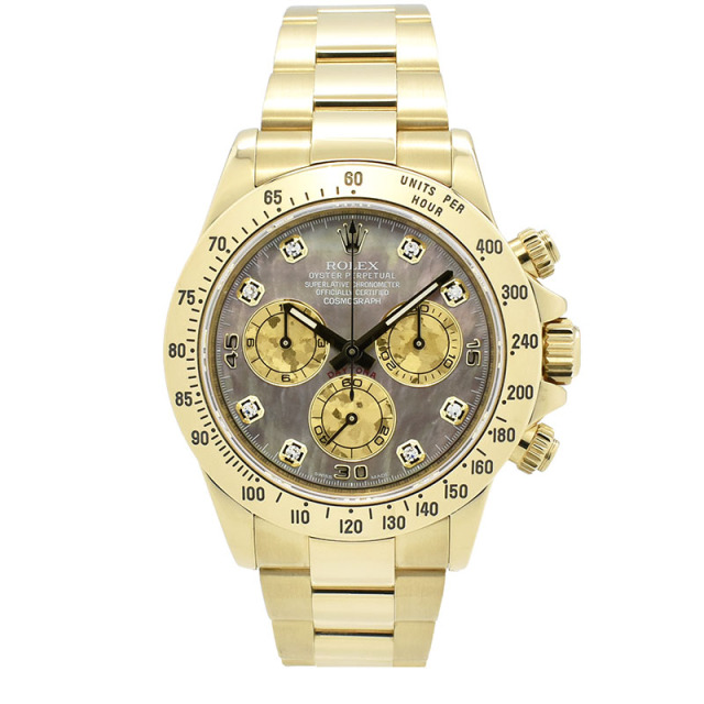 ロレックス　ROLEX　デイトナ　Ref.116528NG　18KYG　ブラックシェル/8Pダイヤ　ランダム番　USED　中古