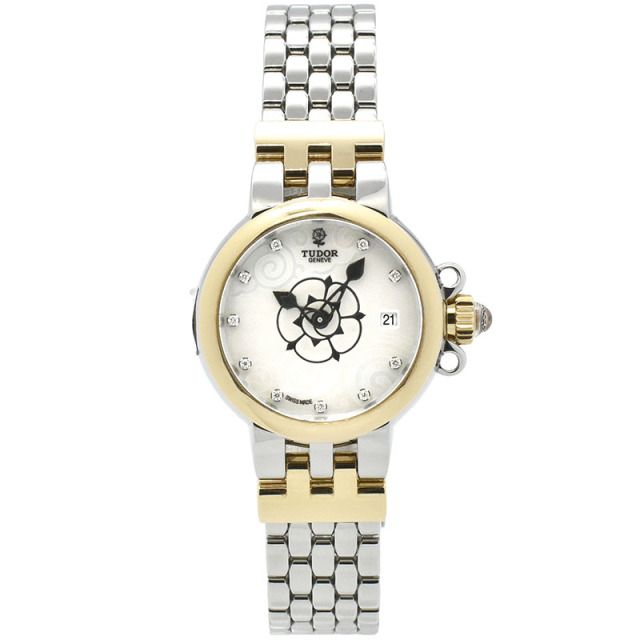 チューダー(チュードル)　TUDOR　クレア ドゥ ローズ　Ref.35101G　26mm　10Pダイヤ　ホワイトシェル　未使用品