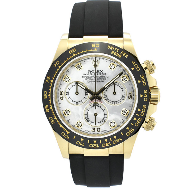 ロレックス　ROLEX　デイトナ　Ref.116518LNNG　オイスターフレックス　8Pダイヤ　ホワイトシェル　18KYG　USED　中古