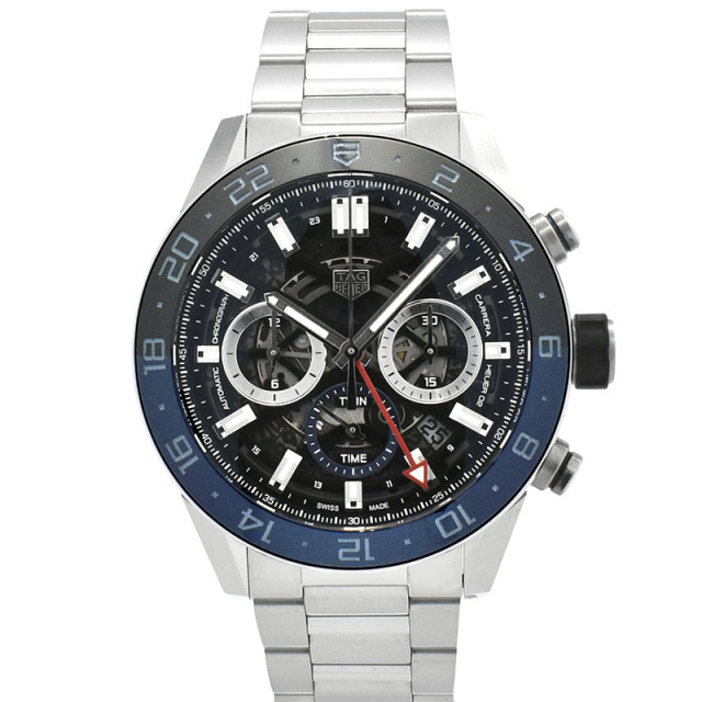 タグホイヤー　TAG HEUER　カレラ キャリバーホイヤー02 GMT　CBG2A1Z.BA0658　SS　45mm　USED　中古