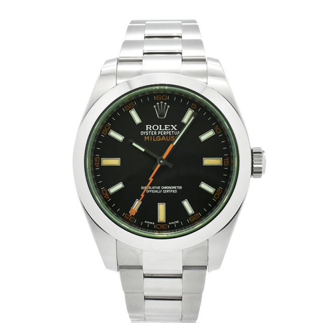 ロレックス　ROLEX　ミルガウス　116400GV　グリーンガラス　ブラック　ランダム番　USED　中古