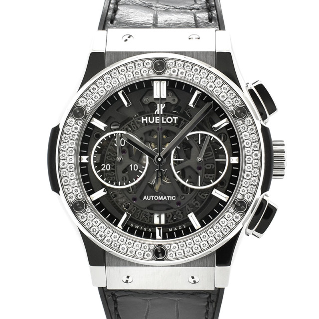 ウブロ　HUBLOT　クラシックフュージョン アエロ クロノグラフ ベゼルダイヤ　525.NX.0170.LR.1104　チタン　45mm　USED　中古