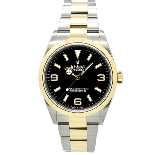 ロレックス　ROLEX　エクスプローラー1　Ref.124273　36mm　ブラック　18KYG/SS　USED　中古
