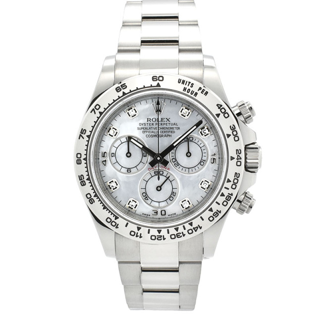 ロレックス　ROLEX　デイトナ　Ref.116509NG　ホワイトシェル/8Pダイヤ　18KWG　ランダム番　USED　中古