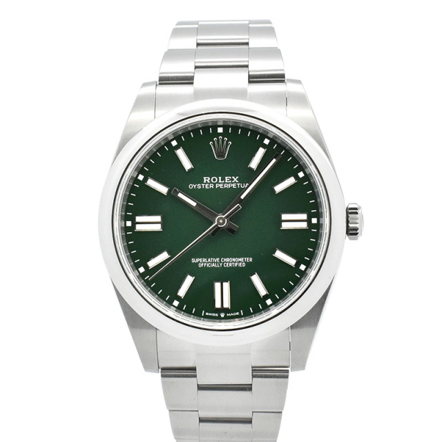 ロレックス　ROLEX　オイスターパーペチュアル 41　Ref.124300　グリーン　41mm　USED　中古