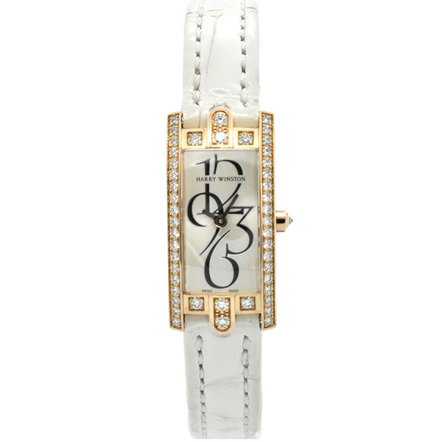 ハリーウィンストン　HARRY WINSTON　アヴェニューC ミニ ダイヤモンド　 AVCQHM16RR005　18KRG　32.3×15.6mm　クォーツ　USED　中古
