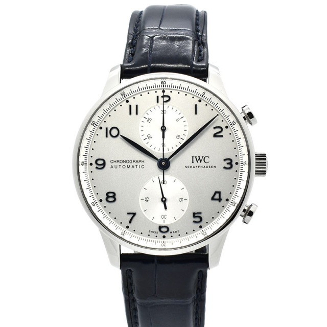 IWC　ポルトギーゼ　クロノグラフ　IW371605　シルバー　青針　41mm　USED　中古