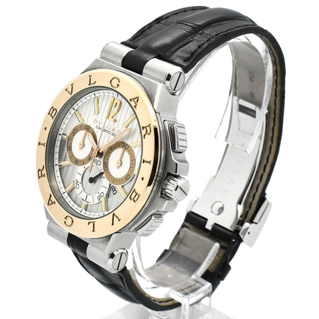 ブルガリ BVLGARI ディアゴノ カリブロ303 クロノグラフ DG42C6SPGLDCH