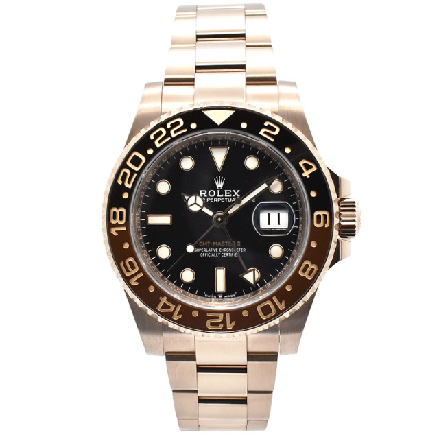ロレックス　ROLEX　GMTマスター2　Ref.126715CHNR　ブラウン/ブラックベゼル　40mm　18KERG　USED　中古
