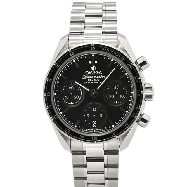 オメガ　OMEGA　スピードマスター 38　コーアクシャル 　324.30.38.50.01.001　SS　38mm　ブラック　USED　中古