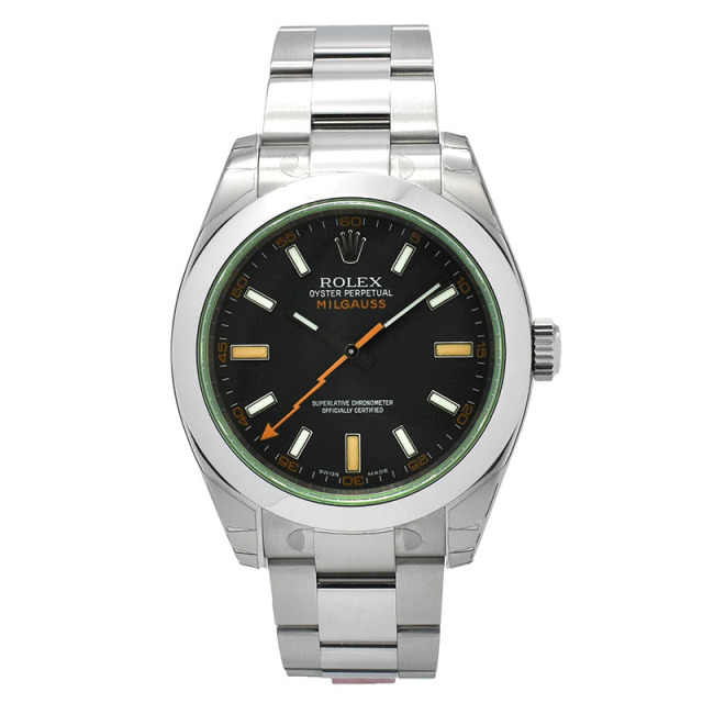 ロレックス　ROLEX　ミルガウス　Ref.116400GV　グリーンガラス　ブラック　V番　未使用品