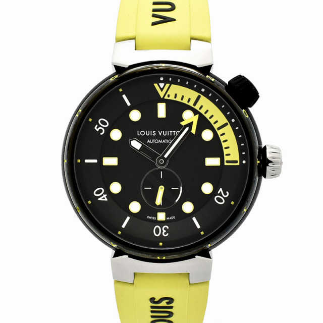 ルイヴィトン　LOUIS VUITTON 　タンブール ストリート ダイバー ネオンブラック　QA122Z　44mm　自動巻　USED　中古