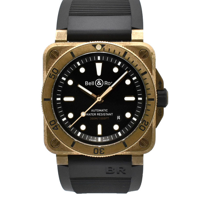 ベル＆ロス　BELL＆ROSS　BR0392-D-BL-BR/SCA　BR03-92 ダイバー ブロンズ　42mm　世界999本限定　USED　中古