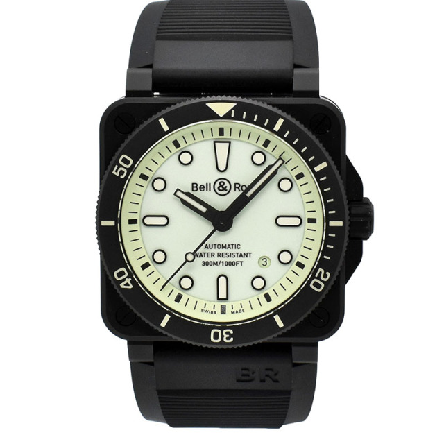 ベル＆ロス　BELL＆ROSS　BR0392-D-C5-CE/SRB　BR03-92 ダイバー フル ラム　42mm　セラミック　世界999本限定　USED　中古