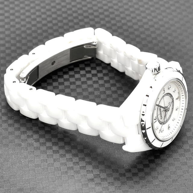シャネル CHANEL J12 H2570 ホワイトセラミック 29mm ホワイトシェル 8Pダイヤ USED 中古