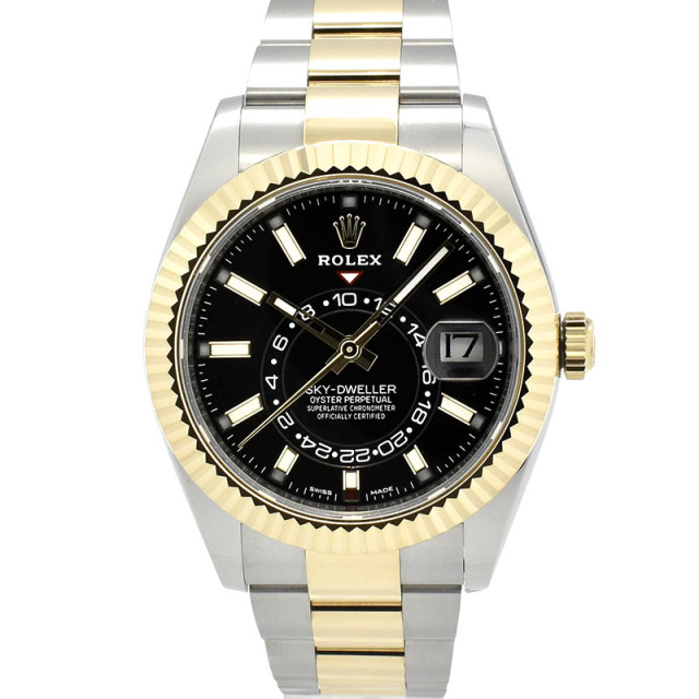 ロレックス　ROLEX　スカイドゥエラー　Ref.326933　SS×YG　ブラック　42mm　USED　中古