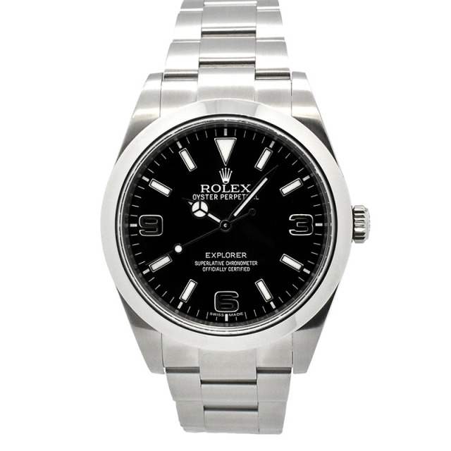 ロレックス　ROLEX　エクスプローラー1　Ref.214270　鏡面バックル　39mm　ブラックアウト　ランダム番　USED　中古