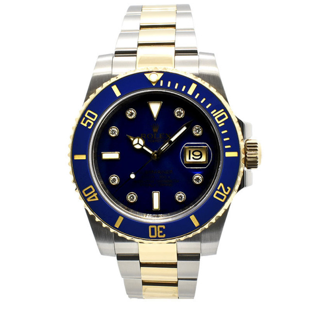ロレックス　ROLEX　サブマリーナデイト　Ref.116613GLB　ブルー　8Pダイヤ　V番　USED　中古