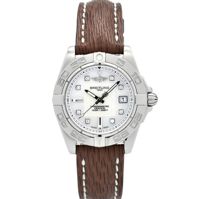 ブライトリング　BREITLING　ギャラクティック32　A715A08HBA(A71356)　ホワイトシェル/8Pダイヤ　32mm　クォーツ　USED　中古