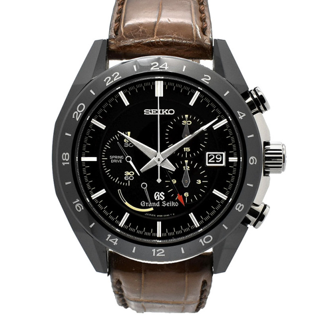 セイコー　SEIKO　グランドセイコー スプリングドライブ GMT クロノグラフ リミテッド　SBGC015　ブラック　46.4mm　世界500本限定　USED　中古