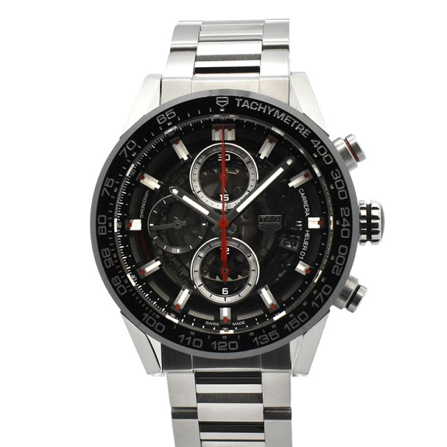 タグホイヤー　TAG HEUER　カレラ　キャリバーホイヤー01　CAR201V.BA0714　43mm　ブラック　USED　中古