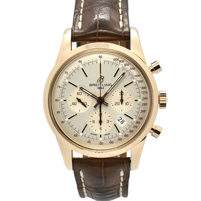 ブライトリング　BREITLING　トランスオーシャンクロノグラフ　R015G38WBA(RB0152)　18KRG　43mm　シルバー　USED　中古