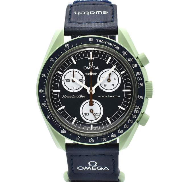 オメガ×スウォッチ　OMEGA×Swatch　ミッション オン アース　SO33G100　バイオセラミック　42mm　未使用品