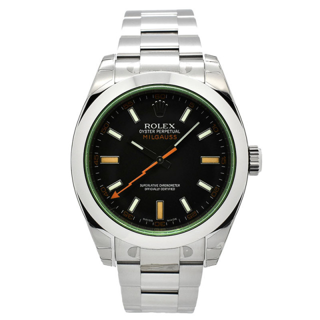 ロレックス　ROLEX　ミルガウス　Ref.116400GV　グリーンガラス　ブラック　V番　未使用品