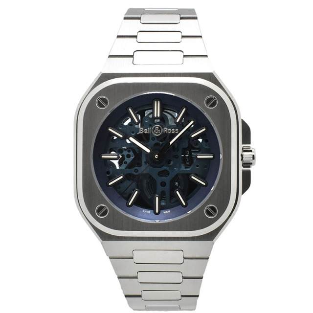 ベル＆ロス　BELL＆ROSS　BR 05 スケルトン ブルー　BR05A-BLU-SKST/SST　世界500本限定　40mm　USED　中古