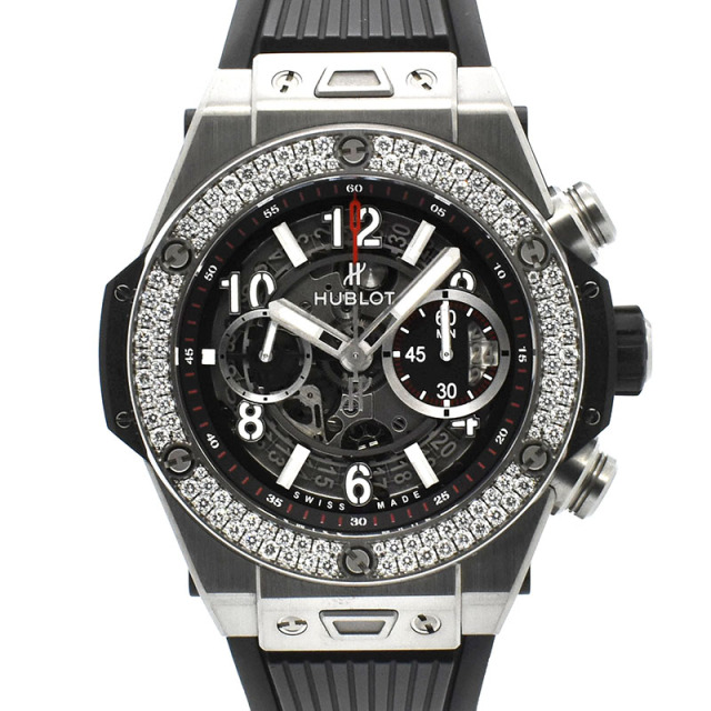 ウブロ　HUBLOT　ビッグバン ウニコ チタニウム ダイヤベゼル　411.NX.1170.RX.1104　45mm　チタン　USED　中古
