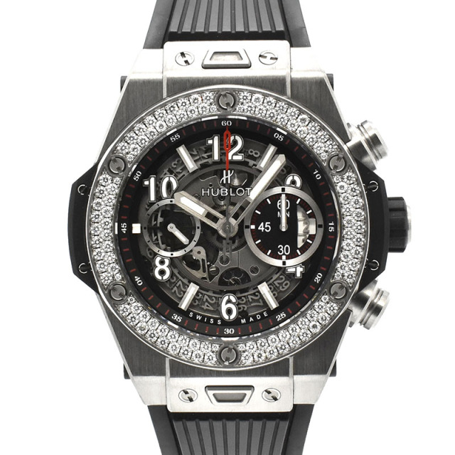 ウブロ　HUBLOT　ビッグバン ウニコ チタニウム ダイヤベゼル　411.NX.1170.RX.1104　45mm　チタン　USED　中古