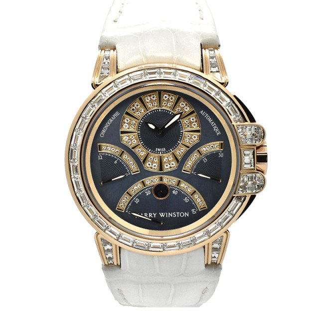ハリーウィンストン　HARRY WINSTON　オーシャン トリプルレトログラード クロノグラフ バゲットダイヤ　OCEACT44RR006(400/MCRA44RL.M1)　44mm　18KRG　10本限定　USED　中古