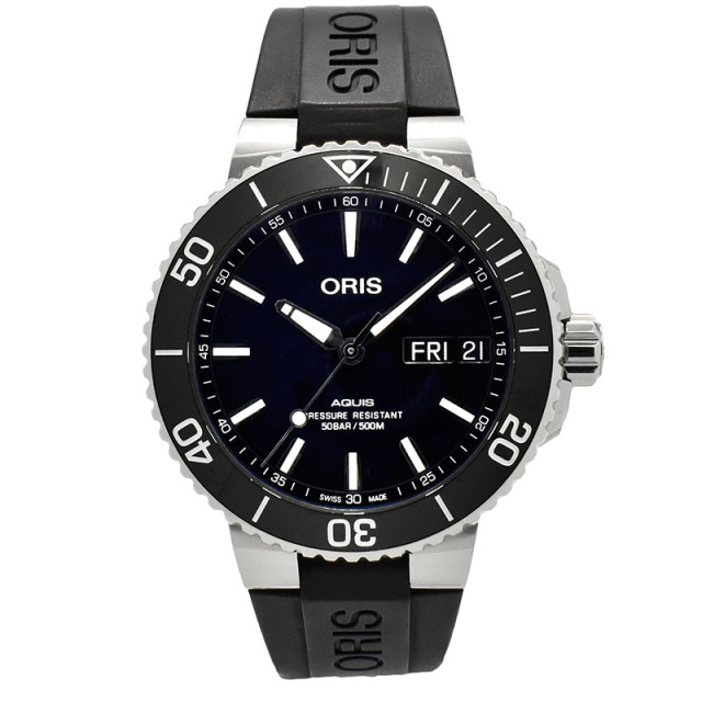 オリス　ORIS　アクイス ビッグ デイデイト　752 7733 4135R　45.5mm　ブルー　USED　中古