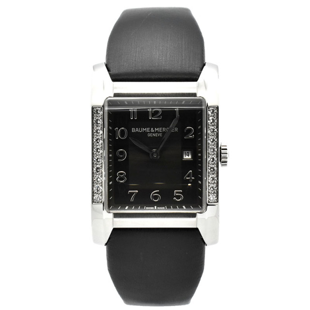 ボーム＆メルシェ　BAUME&MERCIER　ハンプトン ベゼルダイヤ　MOA10022　27×31mm　ブラック　クォーツ　USED　中古