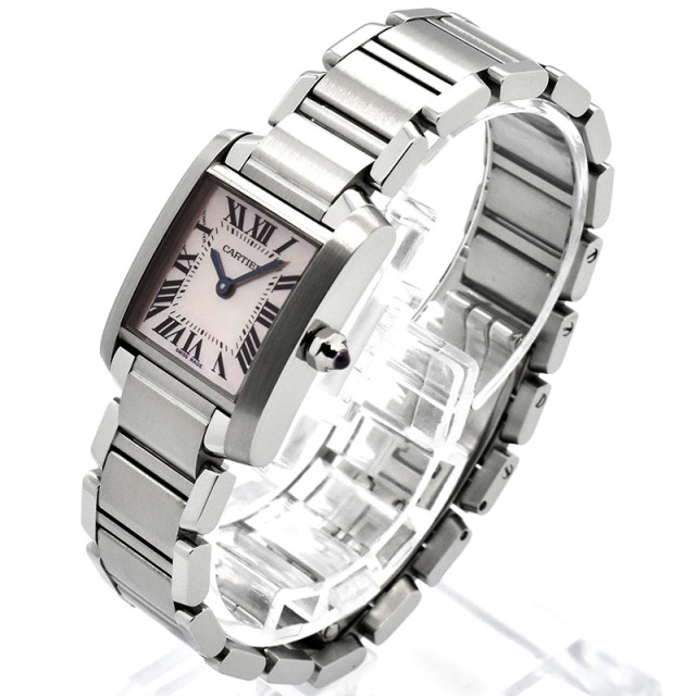 カルティエ CARTIER タンクフランセーズ SM W51028Q3 ピンクシェル クォーツ 25.35×20.3mm USED 中古