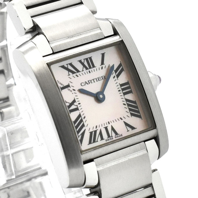 カルティエ CARTIER タンクフランセーズ SM W51028Q3 ピンクシェル クォーツ 25.35×20.3mm USED 中古