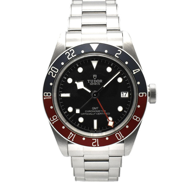 チューダー(チュードル)　TUDOR　ヘリテージ ブラックベイ GMT 青赤ベゼル　Ref.79830RB　41mm　ブラック　USED　中古