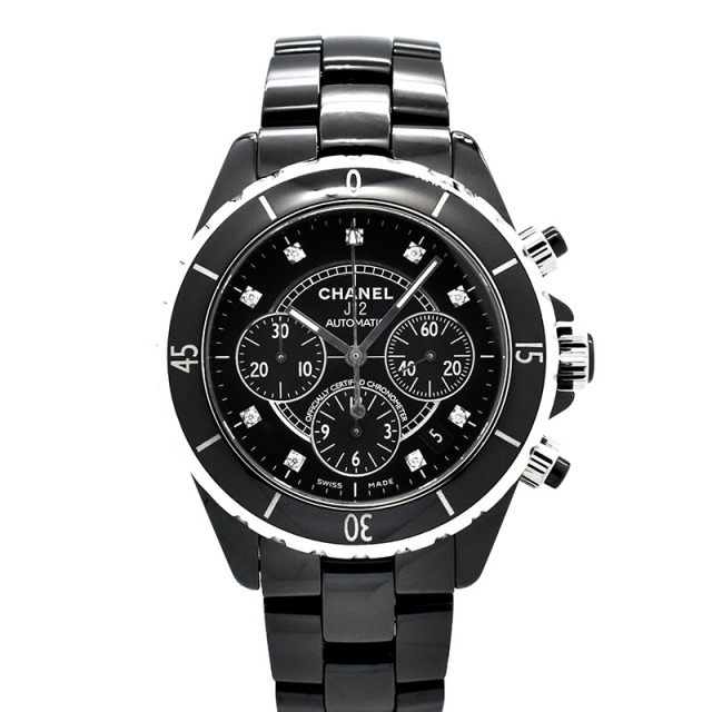 シャネル　CHANEL　J12 クロノグラフ　Ref.H2419　9Pダイヤ　41mm　USED　中古