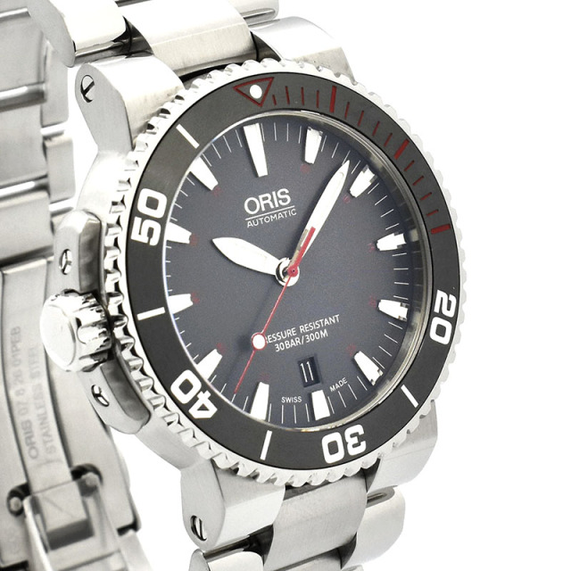 オリス ORIS アクイス レッド リミテッドエディション 733 7653 4183M 中古
