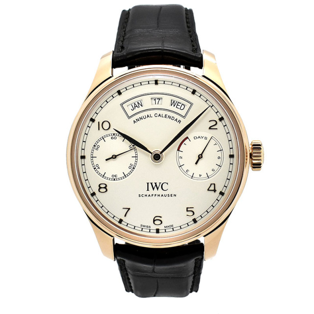 IWC　ポルトギーゼ アニュアルカレンダー　IW503504　シルバー　18KRG　44.2mm　新品同様　未使用品