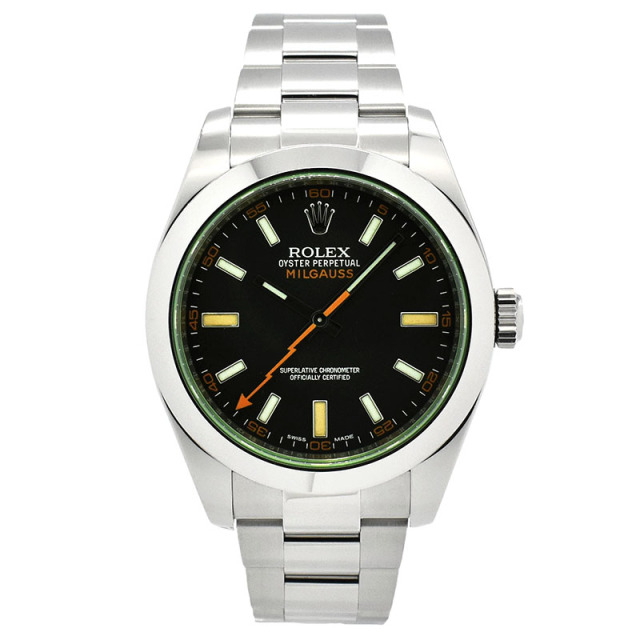 ロレックス　ROLEX　ミルガウス　116400GV　グリーンガラス　ブラック　ランダム番　USED　中古
